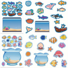 8pcs Dream Fish Tank Stickers Decals Party Favors Themed Game