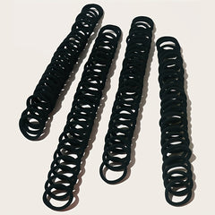 100pcs Solid Hair Tie Ponytail Holder Minimalist Hair Band