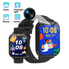 Kids Game Smartwatch for Teens Step Counter Front Camera Flashlight