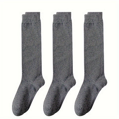 3 Pairs Cozy Over The Knee Socks Women's Stockings