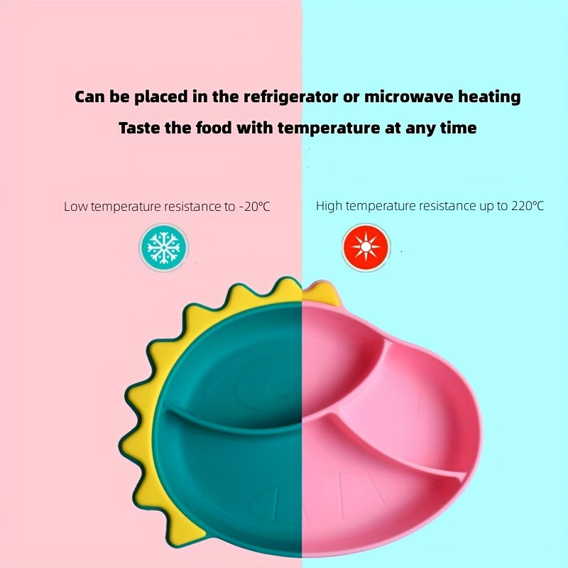 Silicone Baby Divided Food Supplement Bowl Anti-fall Suction Plate