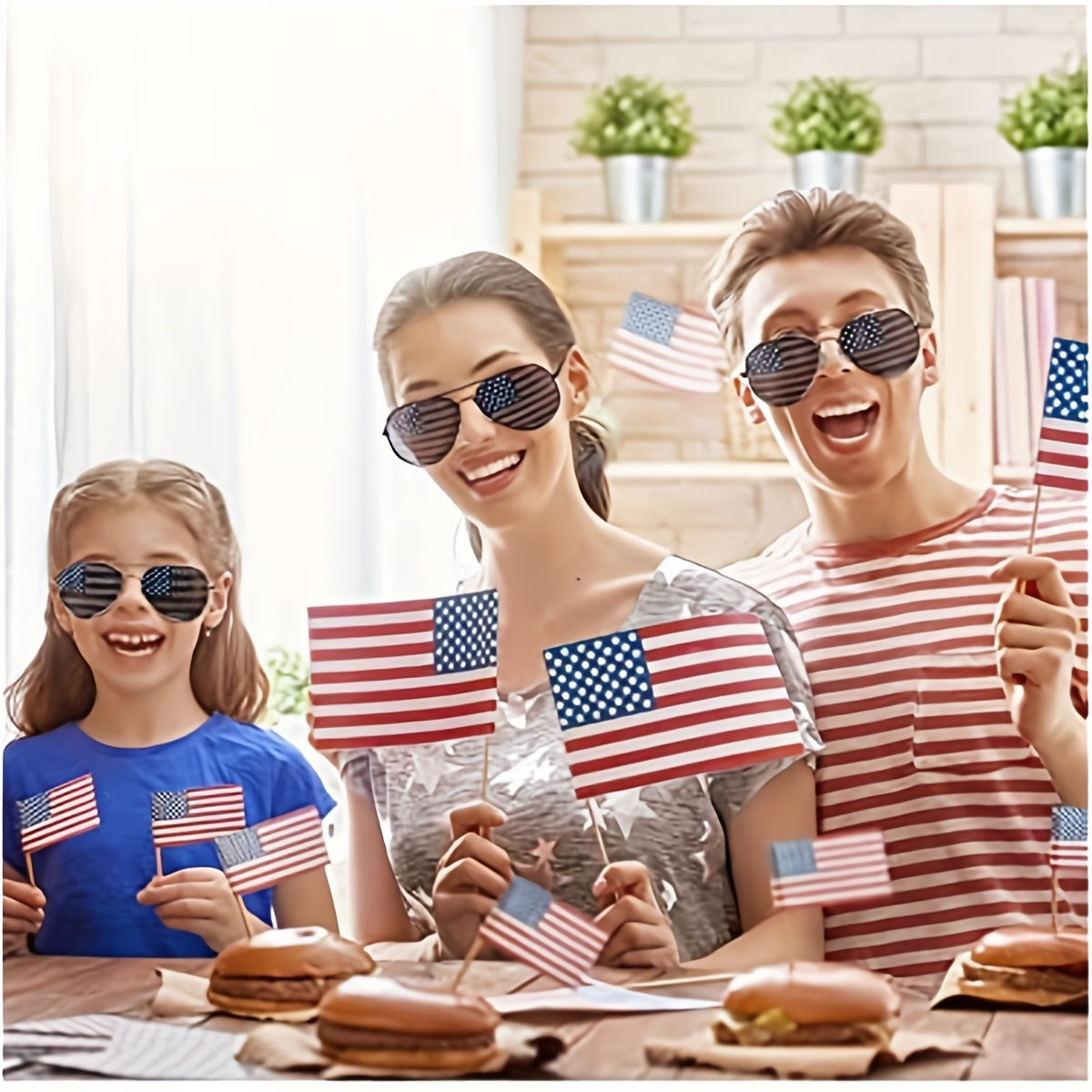 American Flag Sunglasses Top Bar Aviator Sun Shades Patriotic Glasses