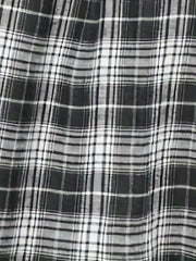  Plaid Print Button Up Hooded Shirt