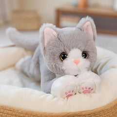 Plush Gray Kitten Pillow Simulation Cat Doll Pet Toy Decoration