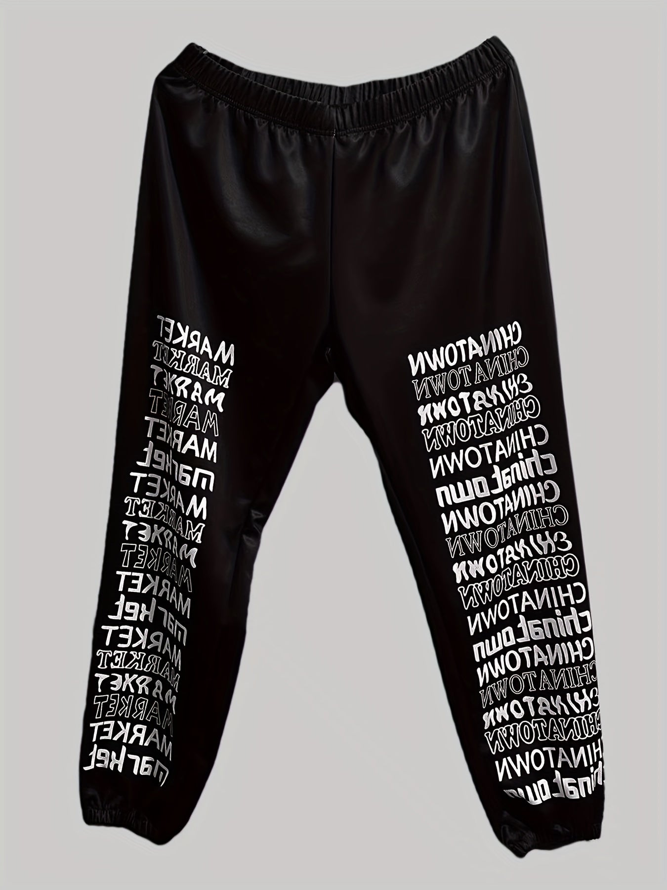  Women's High Rise Letter Print Pants