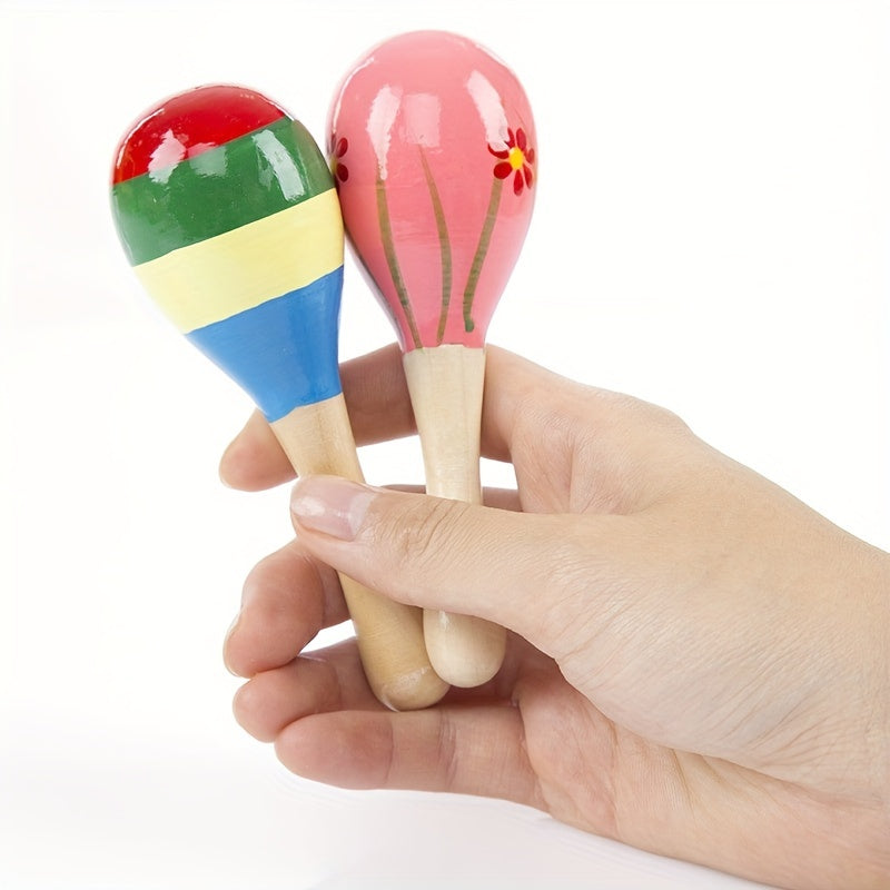 Wooden Cartoon Sand Hammer for Infants & Children