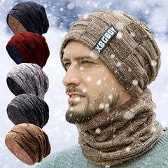 Winter Beanie Scarf Set Knit Hat Fleece Lined Halloween Decor