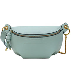Designer Leather Waist Belt Bag for Women Large Capacity Chest Bag