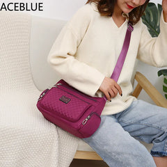Women's Crossbody Bag Waterproof Nylon Plaid Shoulder Messenger Bags