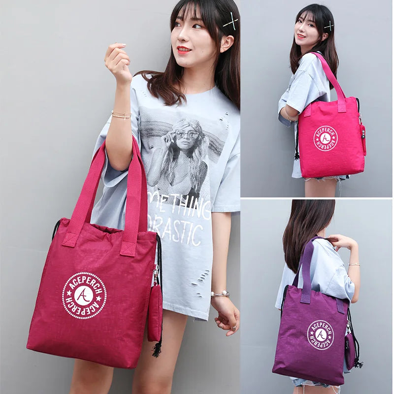 Women Nylon Shoulder Bag Large Tote Mummy Shopper