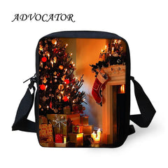 Christmas Santa Pattern Crossbody Bag for Teens and Kids