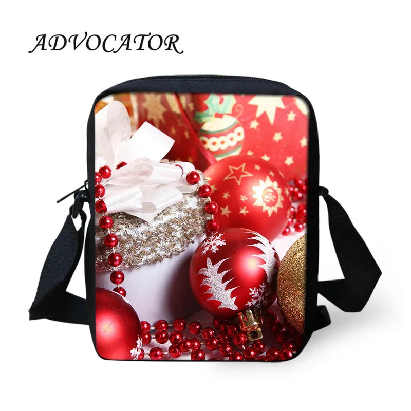 Christmas Santa Pattern Crossbody Bag for Teens and Kids
