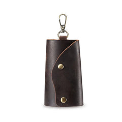 Crazy Horse Leather Key Case Waist Hanging Multifunction Keychain