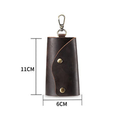 Crazy Horse Leather Key Case Waist Hanging Multifunction Keychain