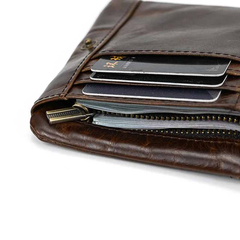 Oil Leather Wallet Coin Bag Multi-card Holder
