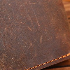 Vintage Crazy Horse Leather Men's Short Wallet