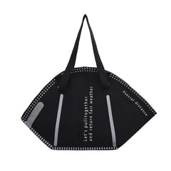 Mask Shape Canvas Bag Women Shoulder Bag Large-capacity Shopping Handbag