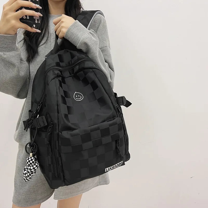 Waterproof Nylon Backpack for Teenage Girl Schoolbag