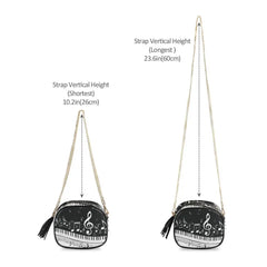 Music Note Piano Crossbody Bag Chain Messenger Shoulder Bag