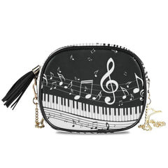 Music Note Piano Crossbody Bag Chain Messenger Shoulder Bag