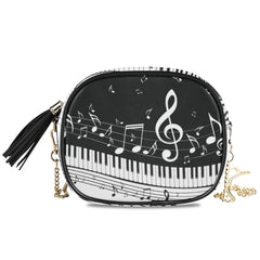 Music Note Piano Crossbody Bag Chain Messenger Shoulder Bag