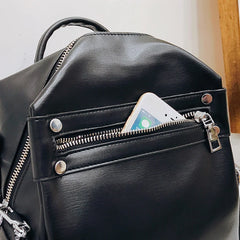 Vintage Leather Backpack for Women Small School Bagpack