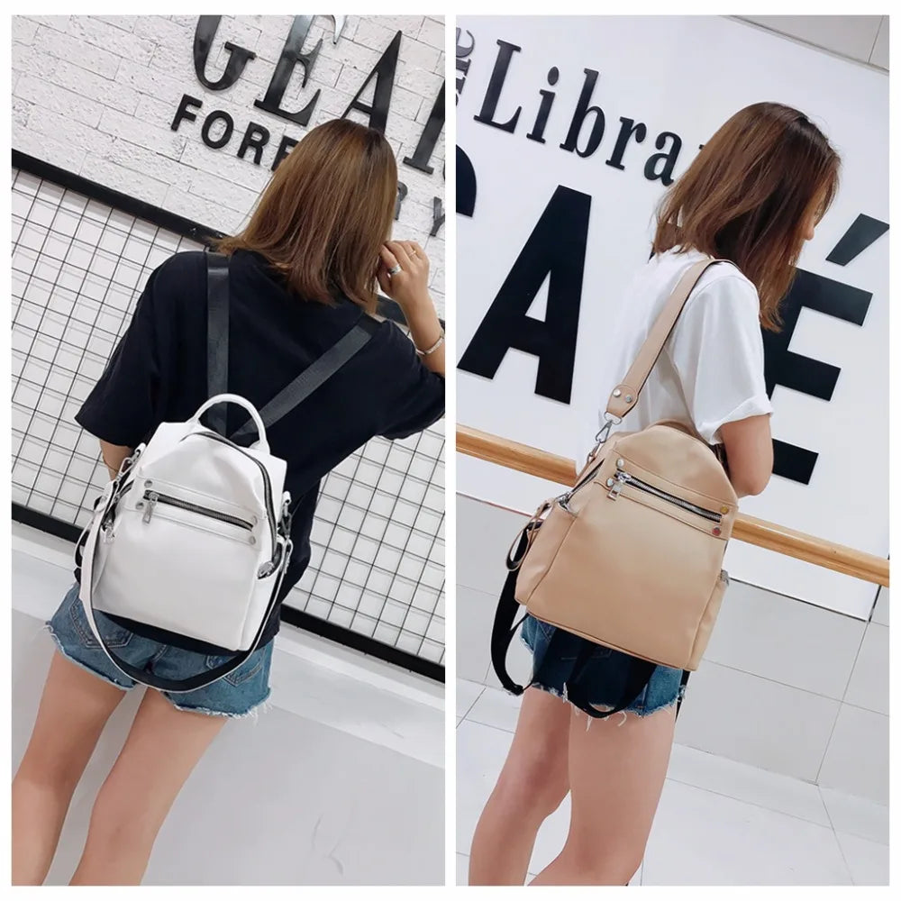 Vintage Leather Backpack for Women Small School Bagpack