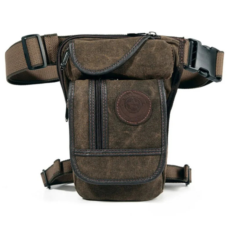 AOLAILUDI Canvas Leg Drop Fanny Pack Waist Bag