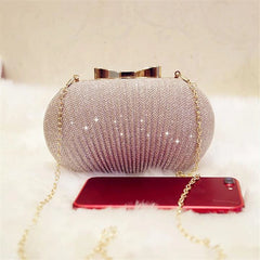 AUAU-Golden Evening Clutch Bag Wedding Handbags Metal Bow Clutches