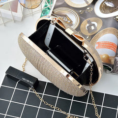 AUAU-Golden Evening Clutch Bag Wedding Handbags Metal Bow Clutches
