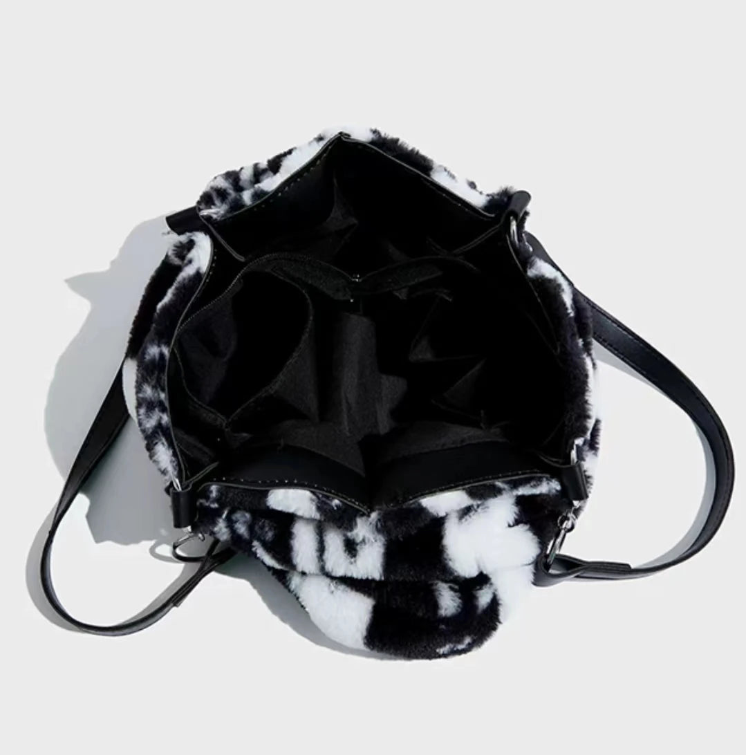 Furry Large Capacity Tote Bag for Women, Lightweight Outing Shoulder Bag