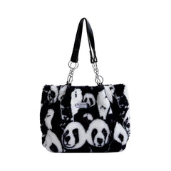 Furry Large Capacity Tote Bag for Women, Lightweight Outing Shoulder Bag