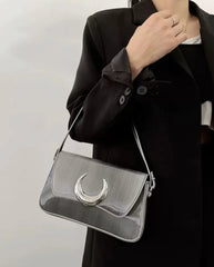 Aboutlee High Women Shoulder Bag Leather Half-Moon Side Bag