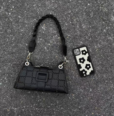 Lee Square Pressed Floral Shoulder Bag Lightweight Small Women Underarm Bag