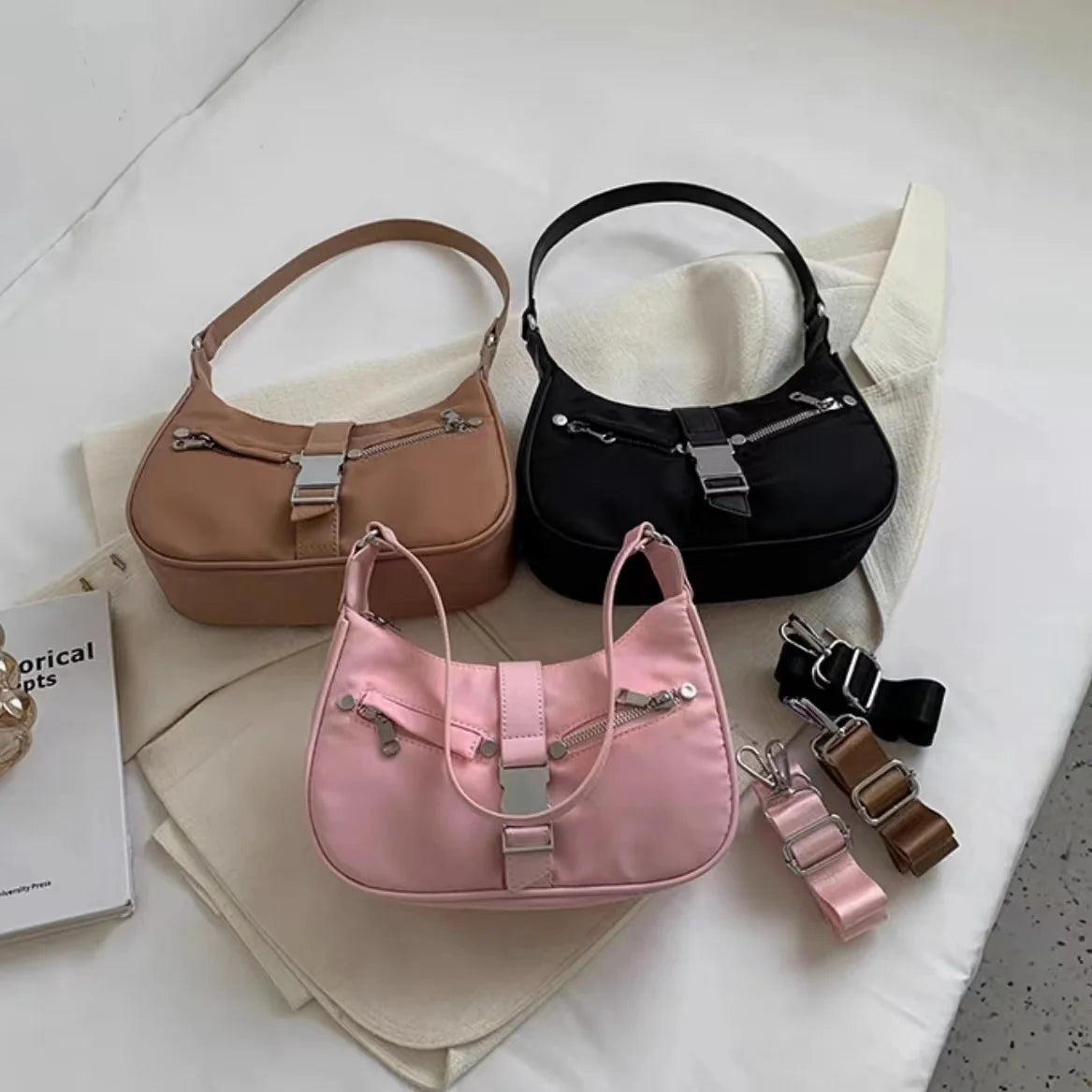 Lee Street Punk Style Girl Shoulder Bag Metal Decoration Handbag