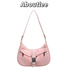 Lee Street Punk Style Girl Shoulder Bag Metal Decoration Handbag