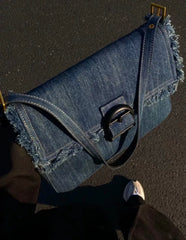 Y2k Denim Vintage Tote Bag Casual Side Bag Student Crossbody Small Square Bag