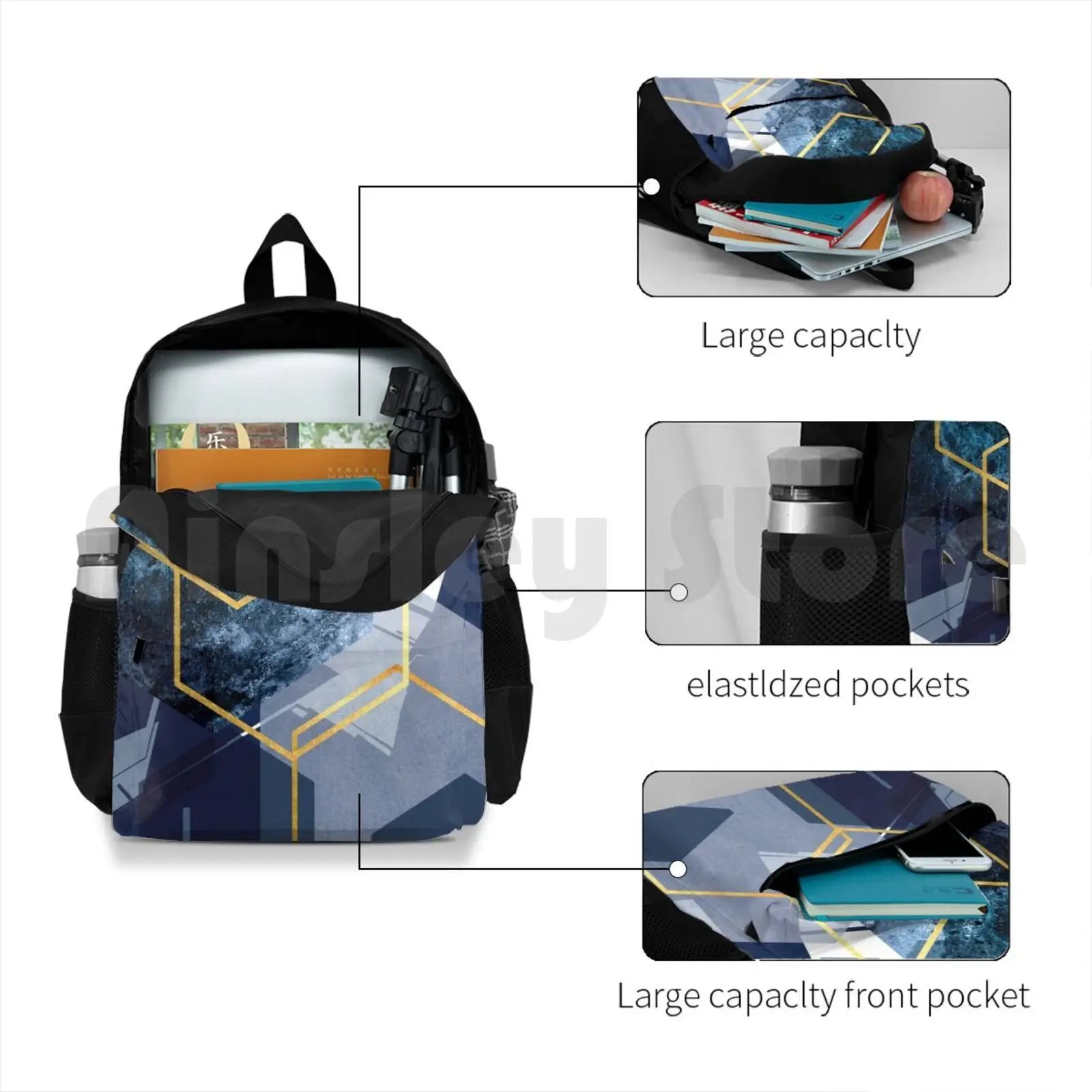 Abstract Landscape Outdoor Hiking Backpack Waterproof Camping Travel