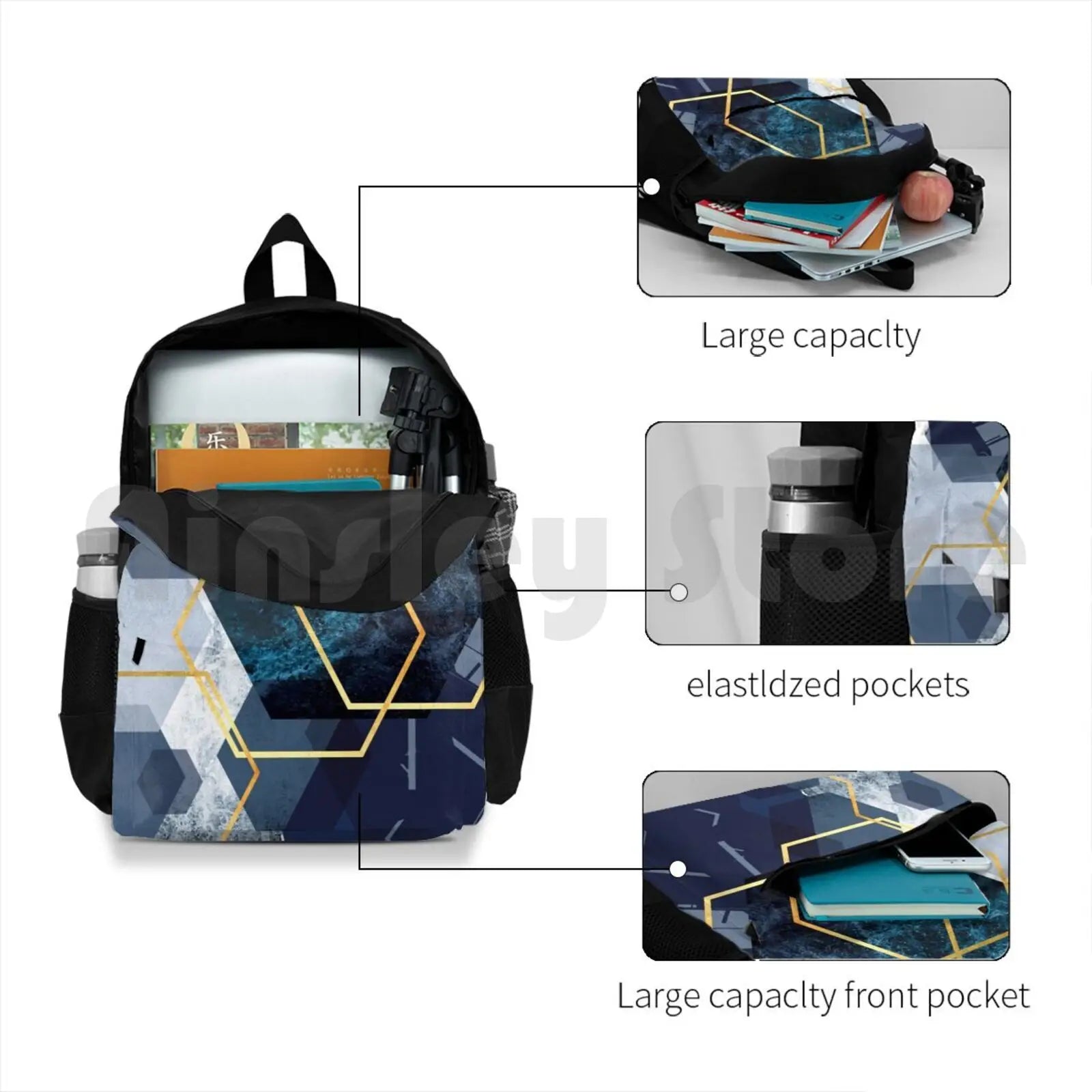 Abstract Landscape Part 2 Backpack Waterproof Camping Travel