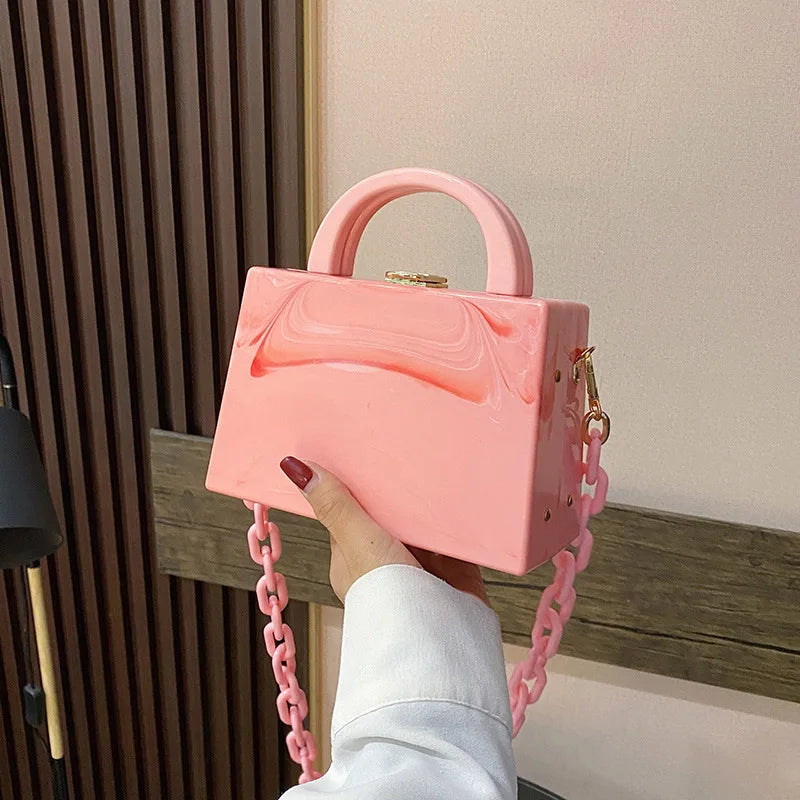 Acrylic Chain Buckle Women Party Clutch Evening Bag And Purse