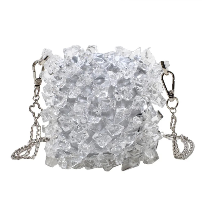 Acrylic Small Handbags for Women Shoulder Evening Bag Crossbody Chain