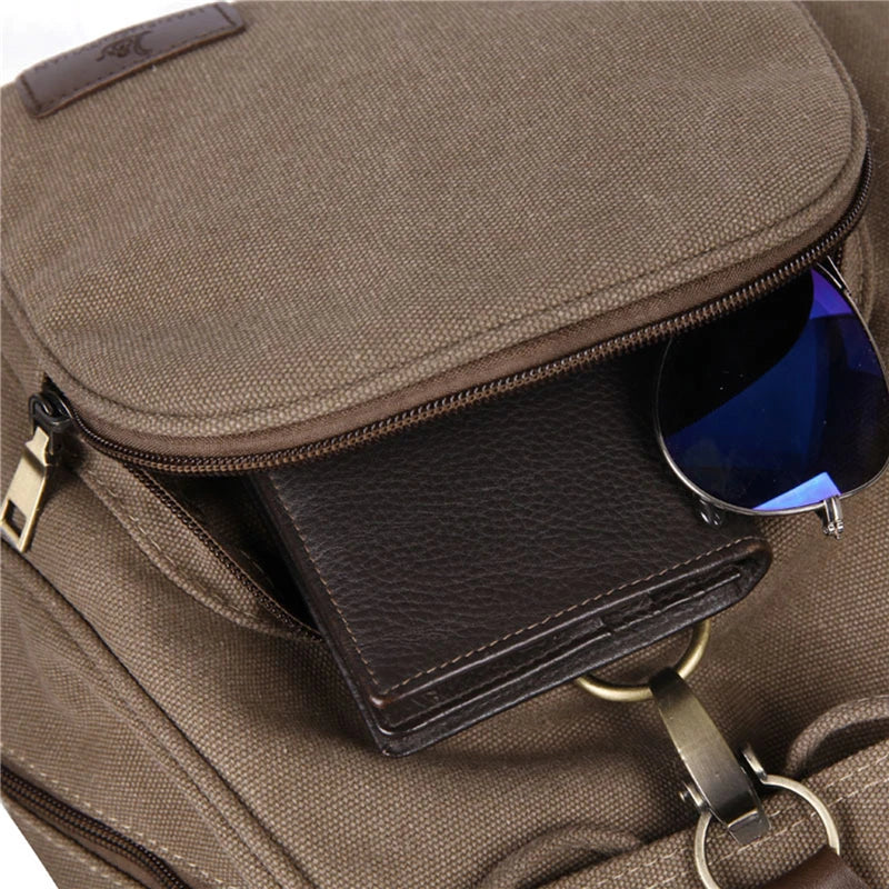 Canvas Durable Travel Computer Backpack Vintage Outdoor Rucksack Backpack