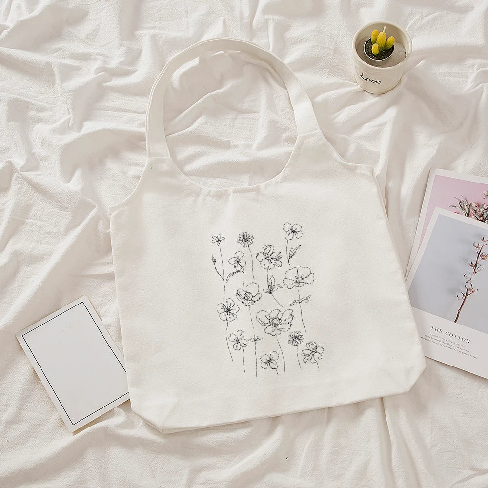 Large Canvas Eco Shopping Bag Kpop Shoulder Bag