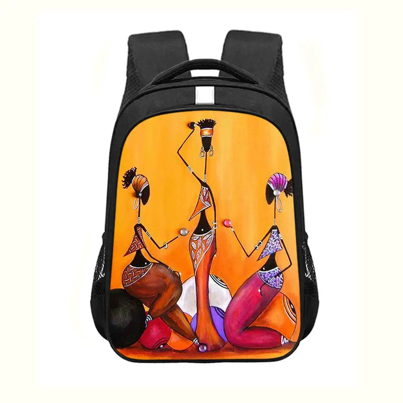 Kids Afro Woman School Backpack Bookbag