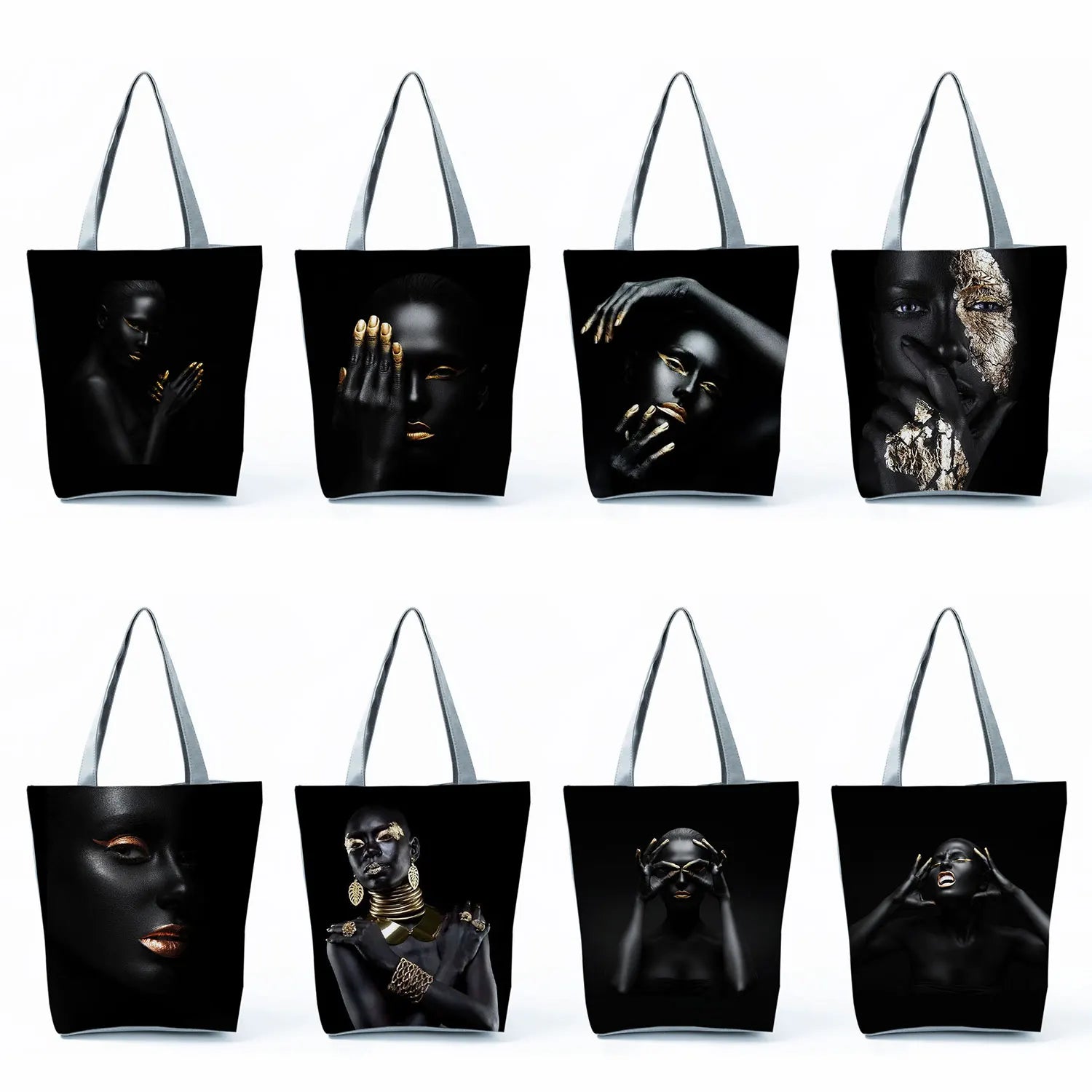 African Art Women Handbags Tote High Capacity Shoulder Shopping Bags