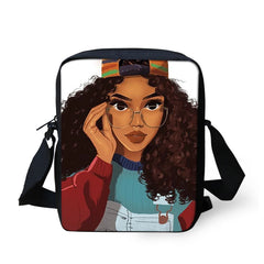 African Art School Bag Girls Student Kids Crossbody Backpack