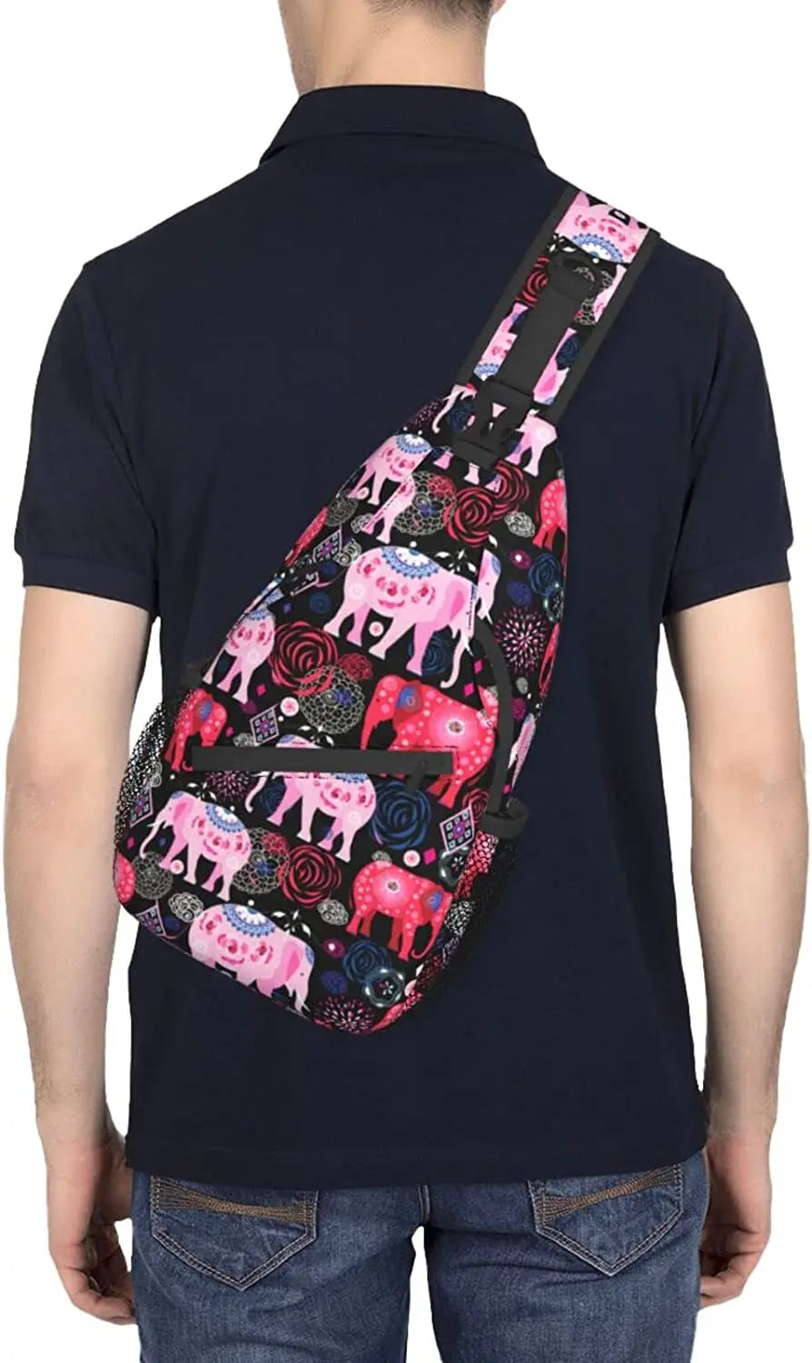 African Ethnic Elephant Chest Bags Crossbody Sling Bag