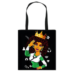 African Nurse Folding Shopping Bag Handbag Large Capacity File Bag