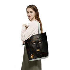 African Girl Print Handbags Art Woman Tote Bag Foldable Shopper Bag