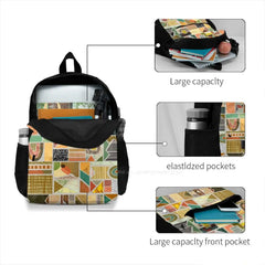 Afrika Art School Bag Backpack Laptop 15 Inch Abstract Marble Concrete